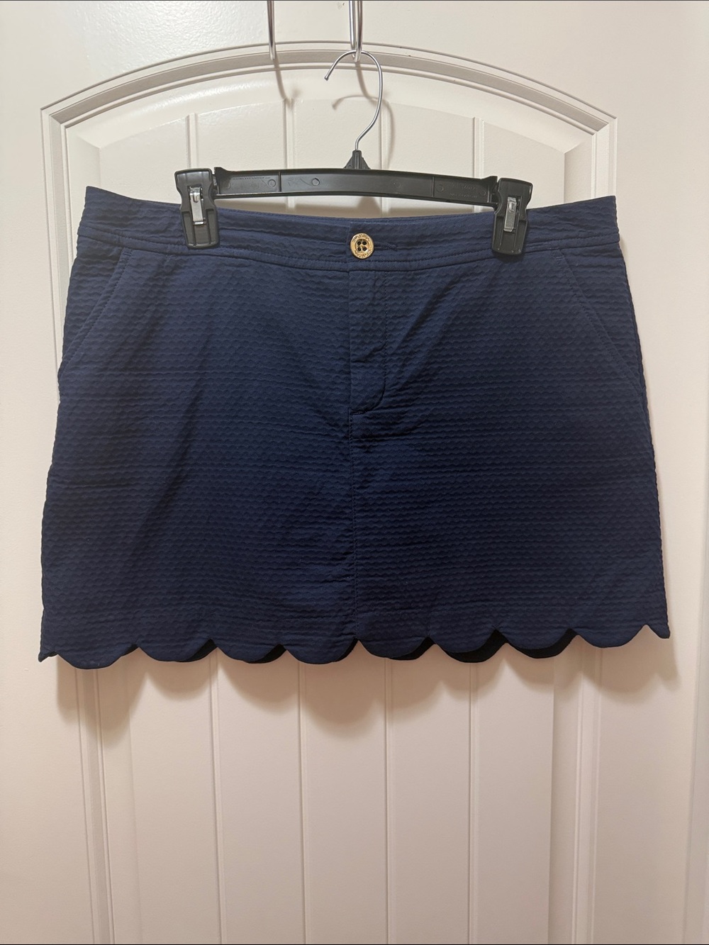 Lilly Pulitzer Colette Scalloped Skort in True Navy ~ Size 12 ~ EUC